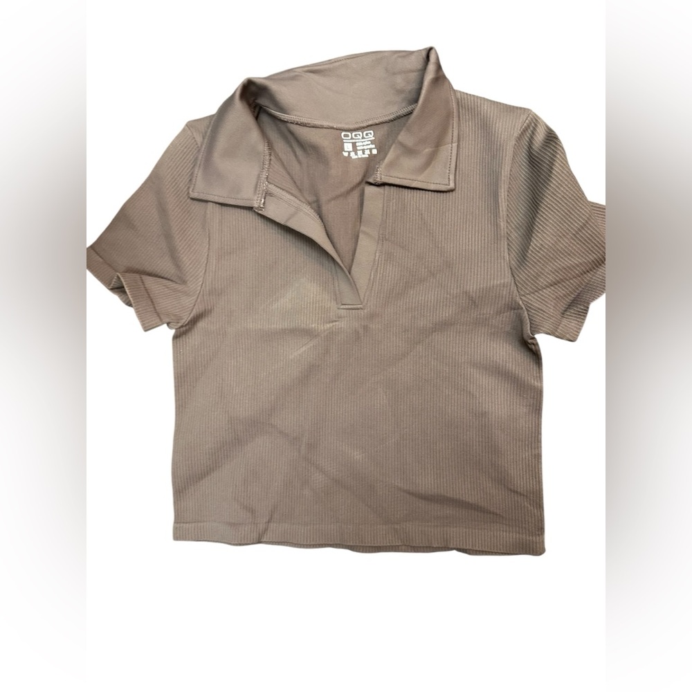 OQQ Cropped Collared shirt size large New - Picture 3 of 5
